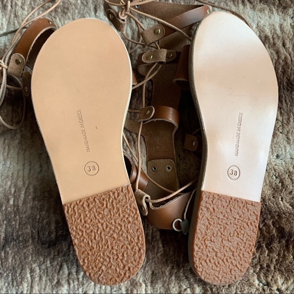 Ancient Greek Sandals Thebes Gladiator Lace-up Brown - Picture 8 of 8